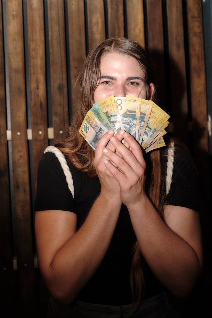 Alyssa with the money