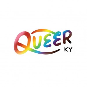 rainbow logo reading "queer KY"